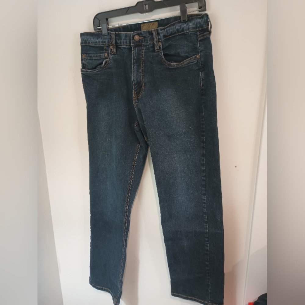 Urban Star Men's Relaxed Fit Jeans 34x32 Dark Wash Blue Denim Stretch Straight